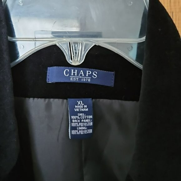 Chaps Black Velvet Tailored Vest size XL - Picture 6 of 6